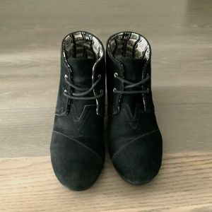 Toms, Black Wedge Bootie, Size US 9